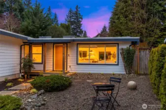 Updated backyard: Pressure cleaning on the hard-scapes, new sod, new plantings, new fence.  Landscape lighting too!