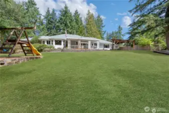 Long view of backyard