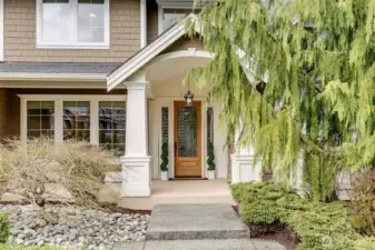 What a welcoming porch to greet visitors in your lovely new home.