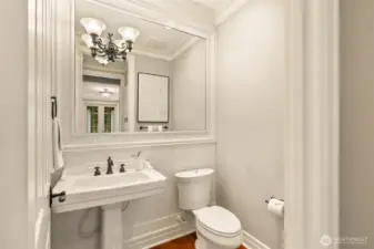 The downstairs half bath.