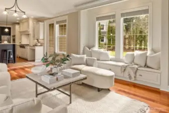 You'll be surrounded by more windows in this lovely family room.