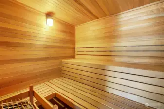 Relax in the sauna post workout.