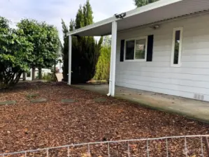 Large covered porch next to front door