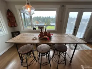 Dining room with a gorgeous view of the lake!