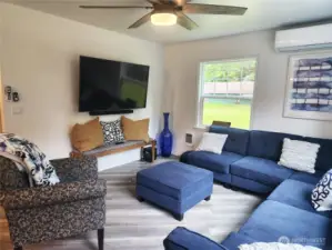 Well thought out space for enjoying guests and TV time.