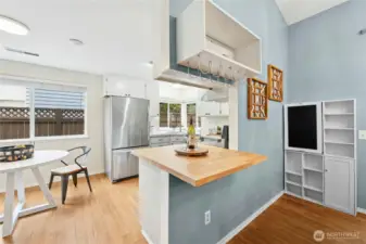 The eat-in kitchen is light and bright with lots of space.
