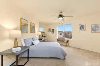 Primary Bedroom overlooking the mountains.