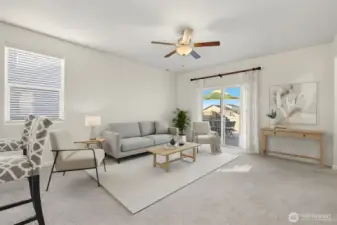 Virtually staged living room.
