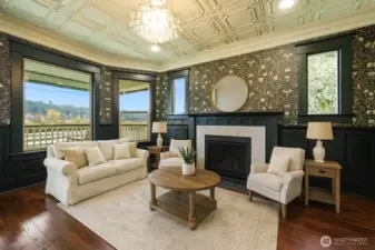 Elegant parlor *virtually staged