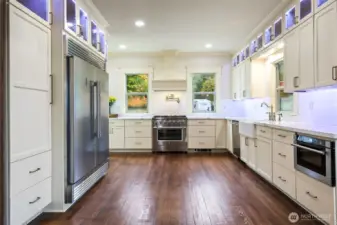 This kitchen is spacious.  Enjoy the open space, or add a farm style table with butcher block in the center.