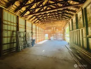 Inside the barn.