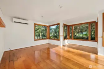 Family Room- Original Wood (fir) floors restored and maintained
