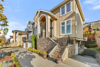 Front entry & lower floor entry