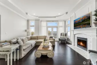 Living room onto balcony