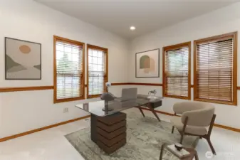 Office with French doors