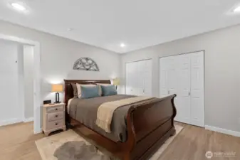 Double closets in the Primary Bedroom