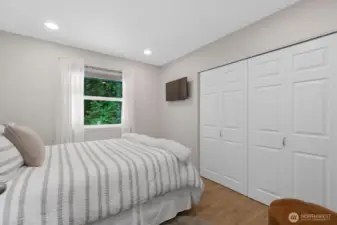 Plenty of room for a Queen bed in the Second Bedroom with large closet space.