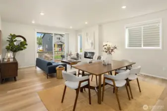 Large area for dining. Perfect for dinner parties.