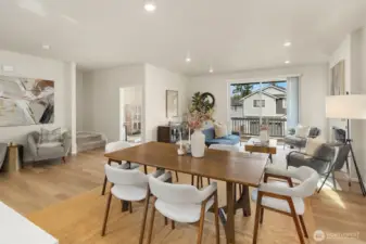 Open and airy main level with seating areas all around. Home has central heat and cooling - offering year round comfort on every level.