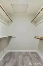 Primary walk-in closet.