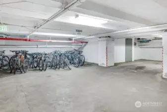 Extra bike parking on 2nd garage floor.