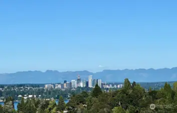 Views of Bellevue and the Cascades from upper balcony and front porch