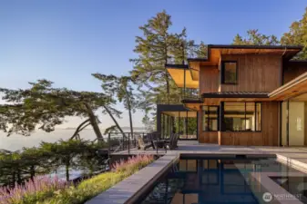 Stunning Deer Harbor waterfront estate with directly west-facing views