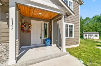 front porch with keybox