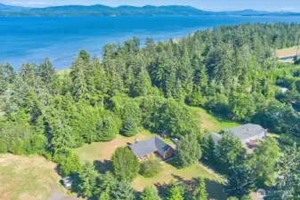 A southern sweep over Willapa Bay reveals endless tide flats, winding shoreline, and the Willapa Hills in the background.