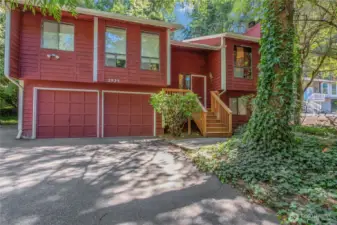 Welcome to a private estate surrounded by Evergreen trees.