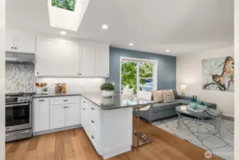 Skylight over breakfast bar.