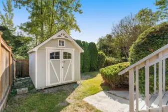 Storage shed stays with home.