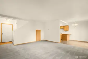 Spacious living room — Fresh paint/carpet through out.