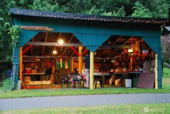 A look inside the Cantina ~ perfect place for storage, cars and celebrations.