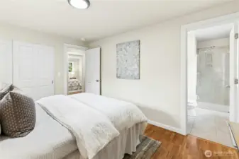 Primary with view to attached bath