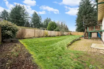 Spacious fully-fenced back yard~