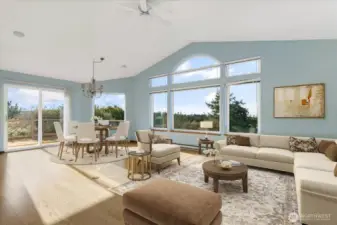 Virtually staged living room