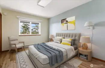 Guest bedroom virtually staged
