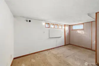 Partially finished basement.