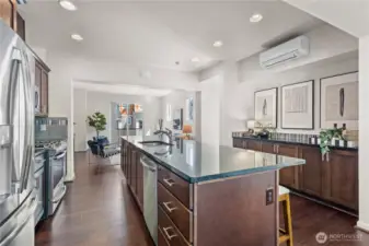 Ample cupboard space, including a buffet off the breakfast bar.
