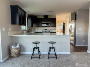 Kitchen with bar seating