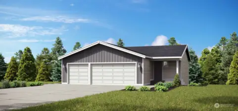 Image is a rendering. Photographs are for illustrative purposes only. Features, finishes, interior/exterior colors, landscaping and floorplan shown may vary from actual homes built