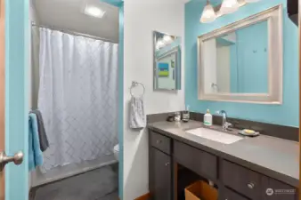 Full bath with separate room for toilet and shower/tub