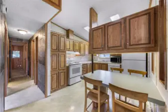 Kitchen with the hallway to the Laundry Room, Bathrooms and 2 Bedrooms