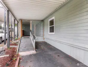 Ramp Access to side door entrance to home