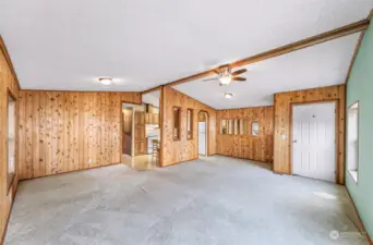 Living Room with kitchen view