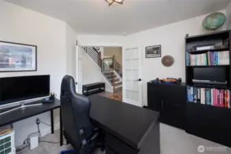 Main floor den is perfect for working from home.