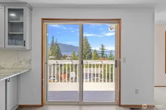 Sliding door leading to the large deck