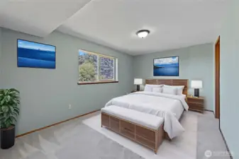 Lower level bedroom -virtually staged
