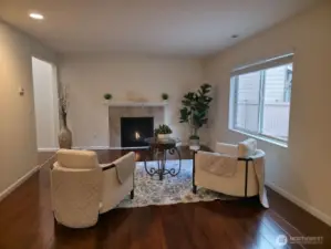 Cozy living space with gas fireplace